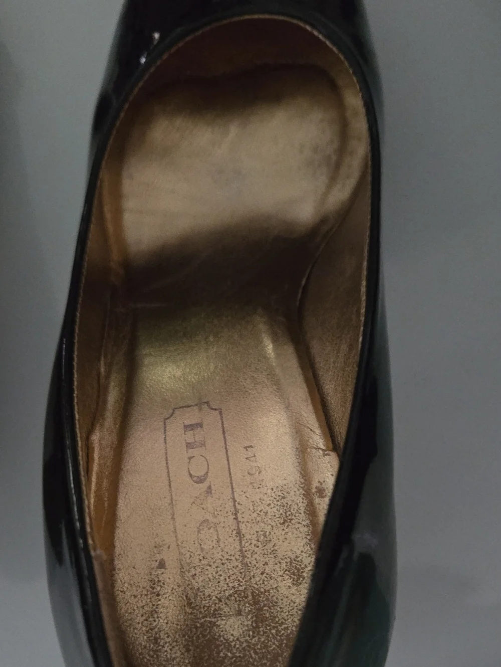 Coach Black Patent 'Fern' Leather Women's Heels Made In Italy 6B